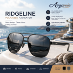 Avgprnie™ RidgeLine Men's Polarized Navigator Sunglasses – Double Bridge UV400 Mirrored Driving Shades for Travel & Outdoor Wear