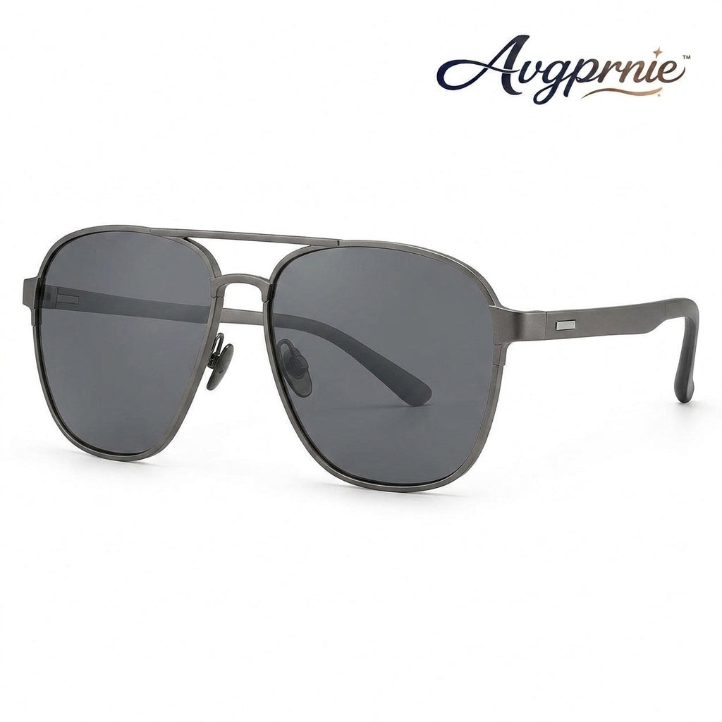 Avgprnie™ RidgeLine Men's Polarized Navigator Sunglasses – Double Bridge UV400 Mirrored Driving Shades for Travel & Outdoor Wear