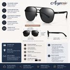 Avgprnie™ RidgeLine Men's Polarized Navigator Sunglasses – Double Bridge UV400 Mirrored Driving Shades for Travel & Outdoor Wear