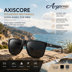 Avgprnie™ AxisCore Men's Slim Rectangle Polarized Sunglasses – UV400 Mirrored Fashion Shades for Driving, Vacation & Streetwear