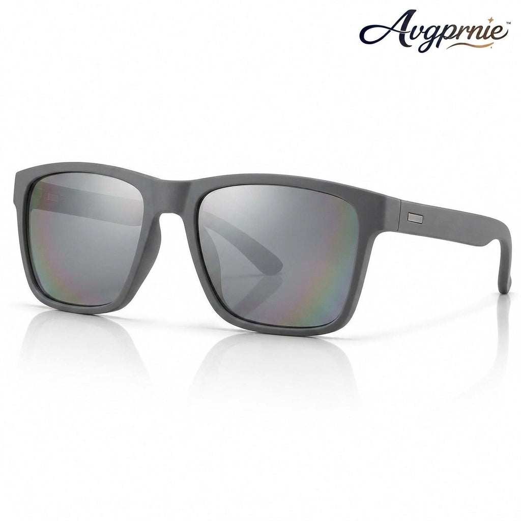 Avgprnie™ AxisCore Men's Slim Rectangle Polarized Sunglasses – UV400 Mirrored Fashion Shades for Driving, Vacation & Streetwear