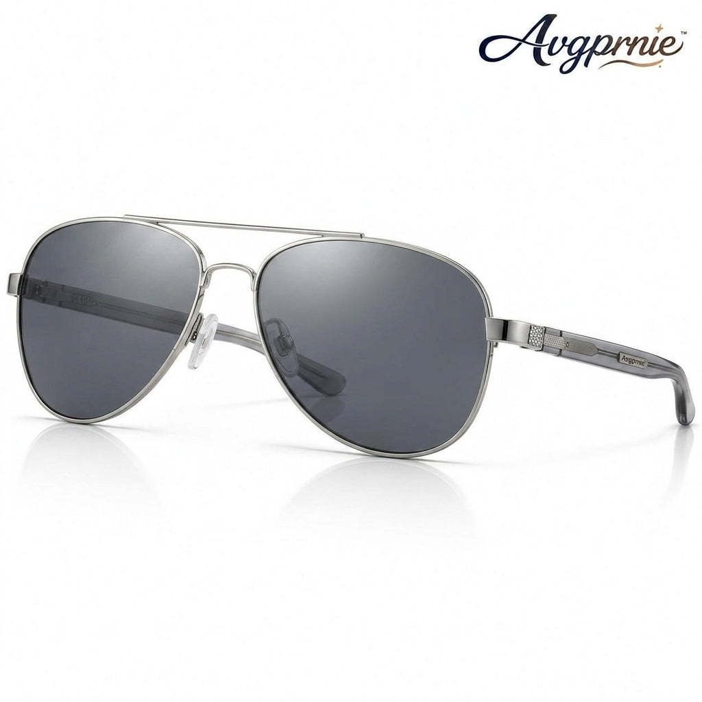 Avgprnie™ HarborPilot Men's Polarized Aviator Sunglasses – Classic Double Bridge UV400 Mirrored Shades for Driving & Outdoor Travel