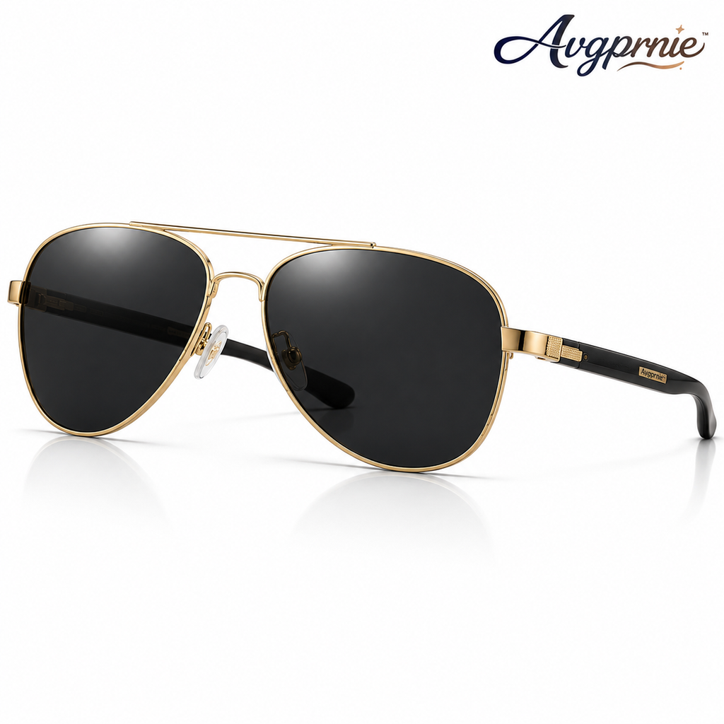 Avgprnie™ HarborPilot Men's Polarized Aviator Sunglasses – Classic Double Bridge UV400 Mirrored Shades for Driving & Outdoor Travel