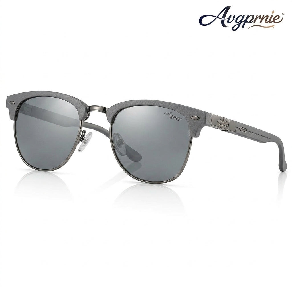 Avgprnie™ CanyonShield Men's Browline Polarized Sunglasses – UV400 Mirrored Retro Square Shades for Outdoor & Everyday Wear