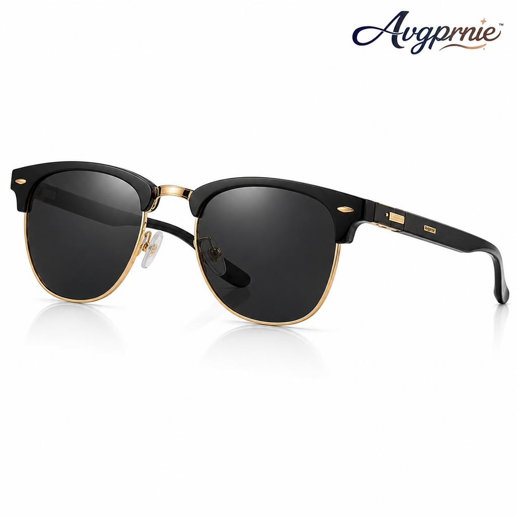Avgprnie™ CanyonShield Men's Browline Polarized Sunglasses – UV400 Mirrored Retro Square Shades for Outdoor & Everyday Wear