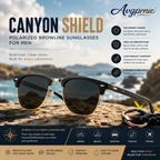 Avgprnie™ CanyonShield Men's Browline Polarized Sunglasses – UV400 Mirrored Retro Square Shades for Outdoor & Everyday Wear