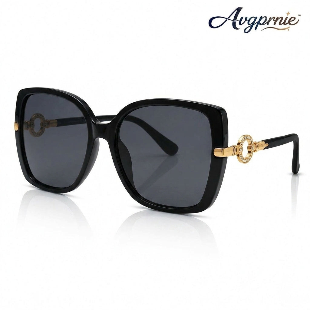 Avgprnie™ Riviera Halo Women's Oversized Polarized Sunglasses – UV400 Gradient Mirrored Fashion Shades for Travel, Beach & Everyday Wear
