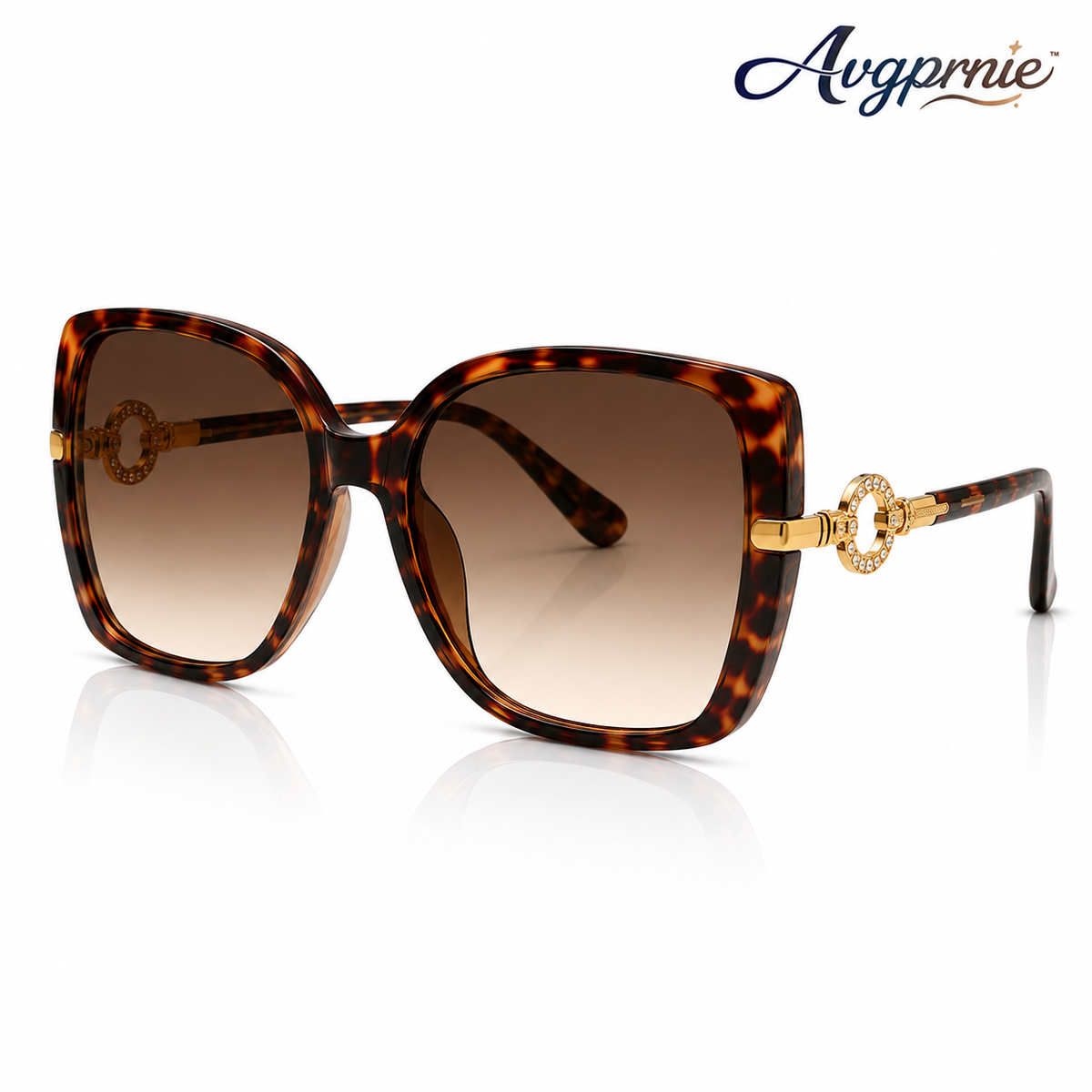 Avgprnie™ Riviera Halo Women's Oversized Polarized Sunglasses – UV400 Gradient Mirrored Fashion Shades for Travel, Beach & Everyday Wear