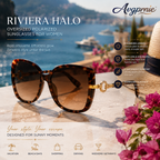 Avgprnie™ Riviera Halo Women's Oversized Polarized Sunglasses – UV400 Gradient Mirrored Fashion Shades for Travel, Beach & Everyday Wear