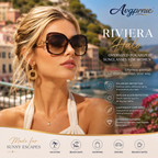 Avgprnie™ Riviera Halo Women's Oversized Polarized Sunglasses – UV400 Gradient Mirrored Fashion Shades for Travel, Beach & Everyday Wear