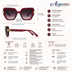 Avgprnie™ Nova Pop Women's Polarized Geometric Sunglasses – UV400 Mirrored Fashion Shades in Black, Burgundy, Pink, Blue, Purple & Brown