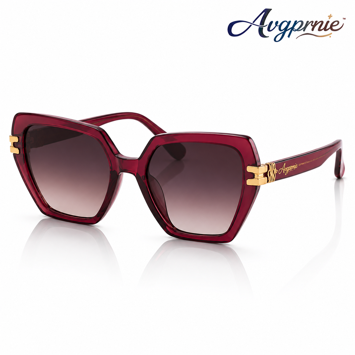 Avgprnie™ Nova Pop Women's Polarized Geometric Sunglasses – UV400 Mirrored Fashion Shades in Black, Burgundy, Pink, Blue, Purple & Brown