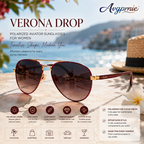 Avgprnie™ Verona Drop Women's Polarized Aviator Sunglasses – UV400 Mirrored Lightweight Pilot Shades for Driving & Vacation