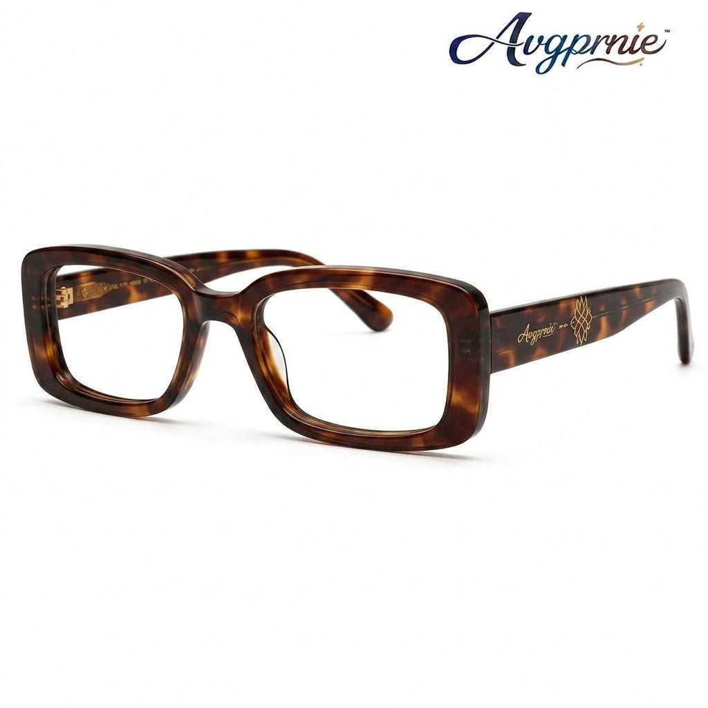 Avgprnie™ Archive 90 Retro Rectangle Fashion Frames – Vintage Inspired Clear Lens Eyeglass Frames for Women & Men
