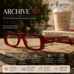 Avgprnie™ Archive 90 Retro Rectangle Fashion Frames – Vintage Inspired Clear Lens Eyeglass Frames for Women & Men