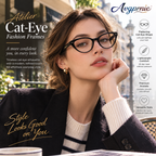 Avgprnie™ Atelier Cat-Eye Fashion Frames – Women's Vintage Inspired Clear Lens Eyeglass Frames in Black, Brown & Red