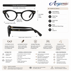 Avgprnie™ Atelier Cat-Eye Fashion Frames – Women's Vintage Inspired Clear Lens Eyeglass Frames in Black, Brown & Red