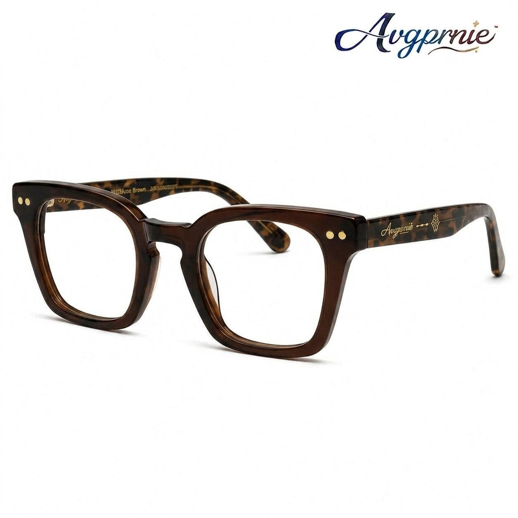 Avgprnie™ WildMuse Oversized Square Fashion Frames – Retro Clear Lens Eyeglass Frames in Black, Brown, Red & Leopard Print