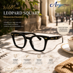 Avgprnie™ WildMuse Oversized Square Fashion Frames – Retro Clear Lens Eyeglass Frames in Black, Brown, Red & Leopard Print