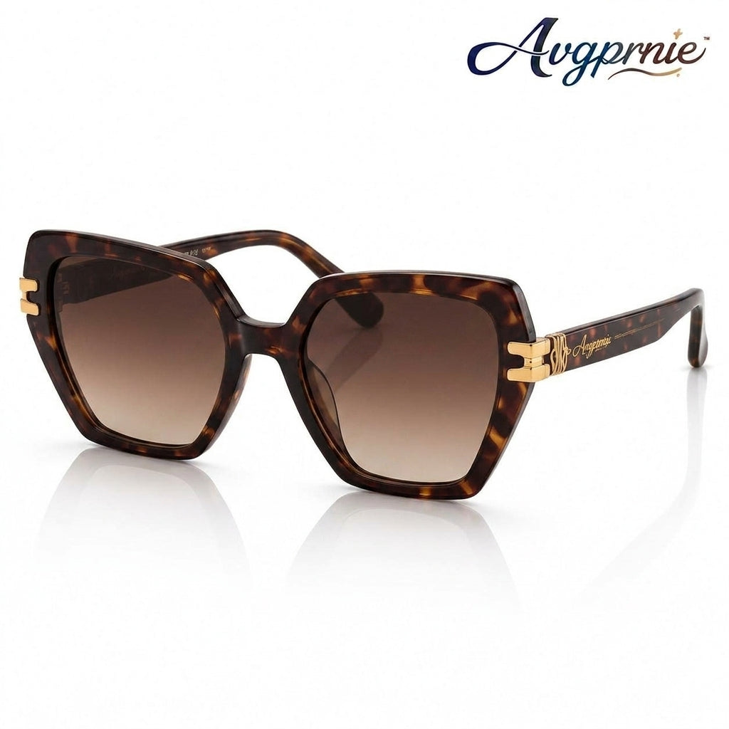 Avgprnie™ Nova Pop Women's Polarized Geometric Sunglasses – UV400 Mirrored Fashion Shades in Black, Burgundy, Pink, Blue, Purple & Brown